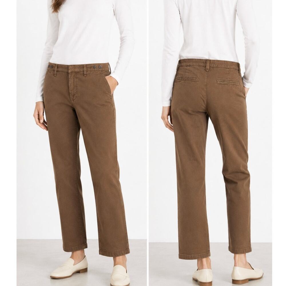 James Perse Chino Pants Brown Cotton Minimalist Quiet Luxury Size 3 (L or 10-12)